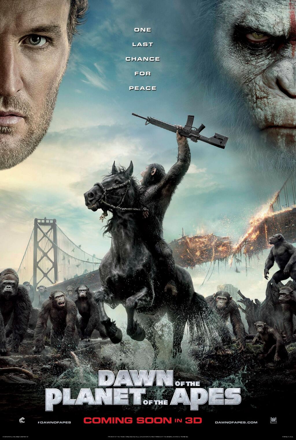 Dawn Of The Planet of The Apes 2014  movie poster